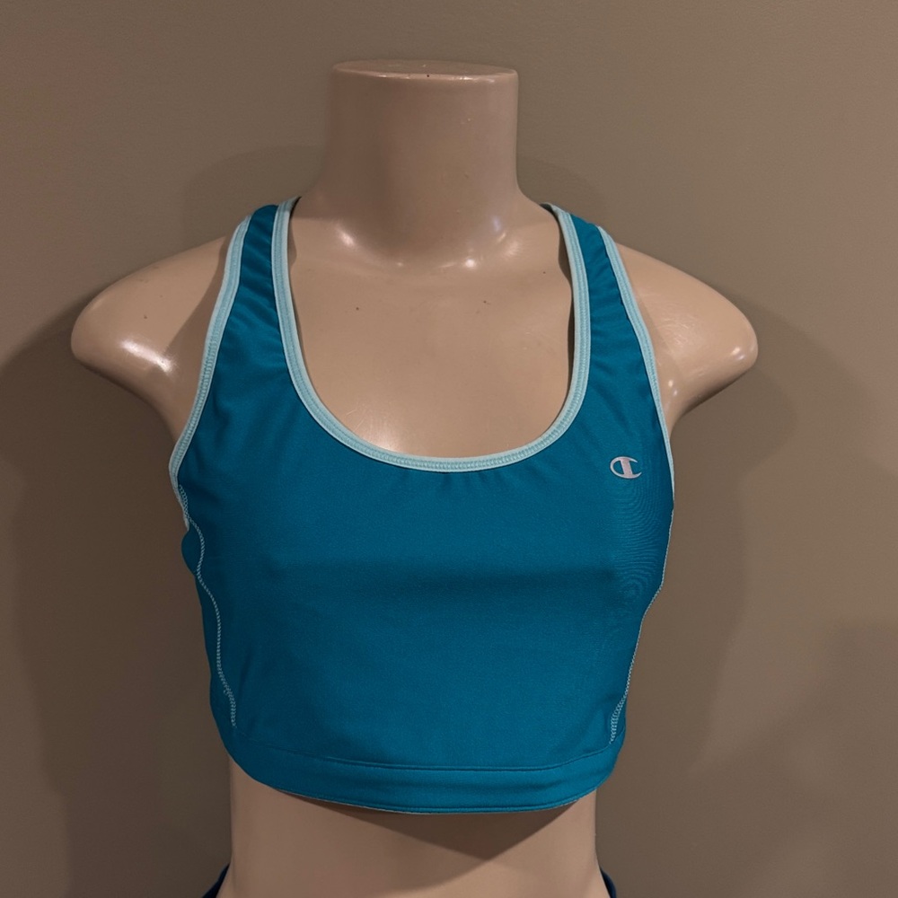 Reversible Champion Teal & Light Teal Racerback Sports Bra